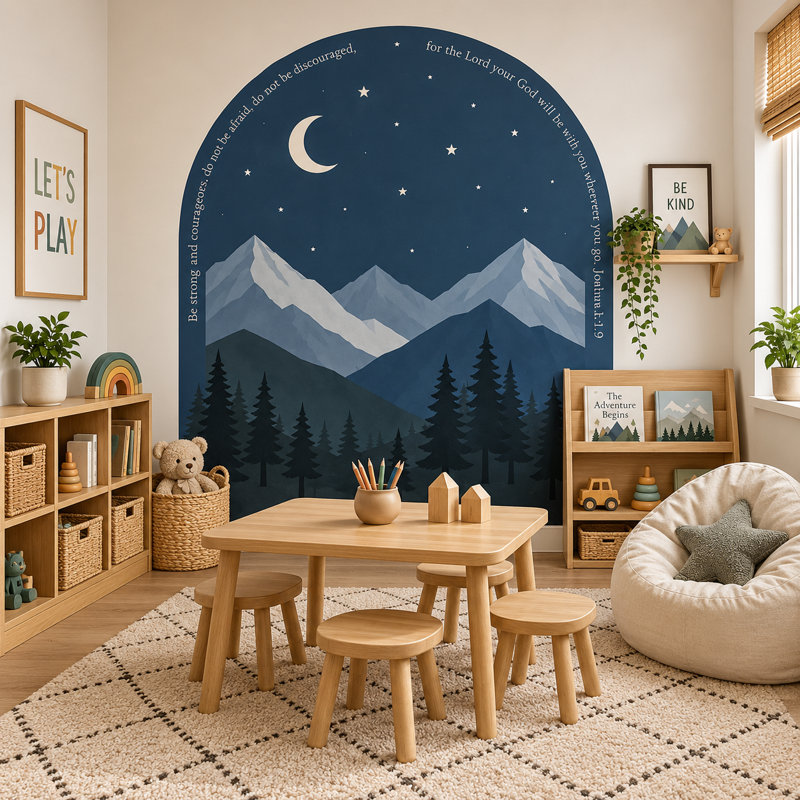 Adhésif décoratif 30 pouces de large Joshua 1: 9, 70" H x 52" W