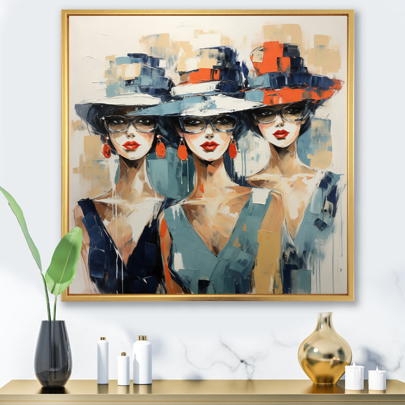 Collection Jamiqua Fashion Hats I - Imprimé, H 24 po x l 24 po x P 1 po, Cadre flottant doré