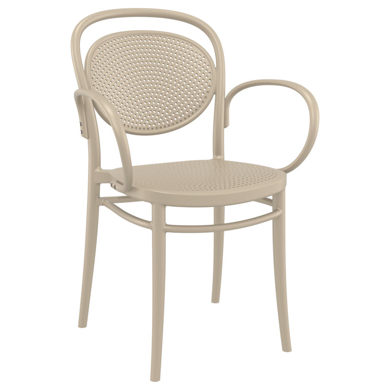 Farrah Stackable Polypropylene Patio Conversation Set, Beige