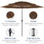 Parasol de patio à 3 niveaux 10 pi, abat-jour de marché avec réglage de l'inclinaison, manivelle facile - brun-1215036411
