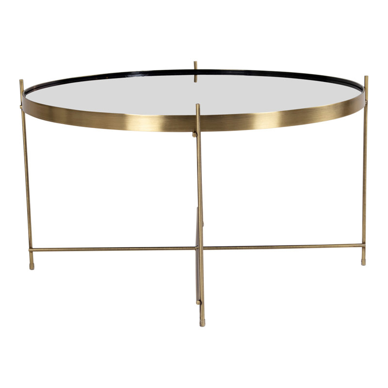 Kalyl Four Leg Coffee Table, 40" H x 70" W x 70" D, Brass