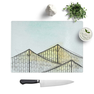 Tempered Glass Sketching the Architecture Vol.40 Chopping Board