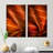 " Ruby Red Fabric With Gold Line II " 2 - Pieces-261687449