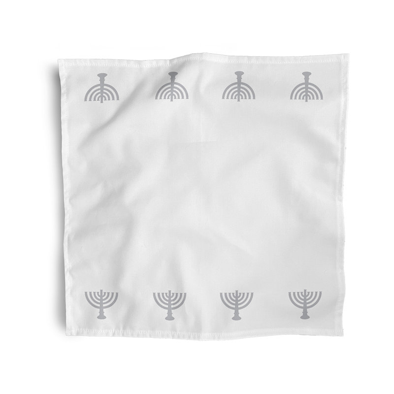 Laila-Iman Polyester Traditional Napkins, White/Brown