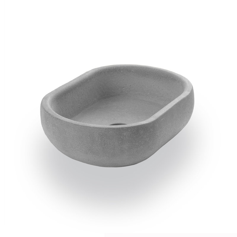 Newterra Handmade Oval Vessel Bathroom Sink, Slate