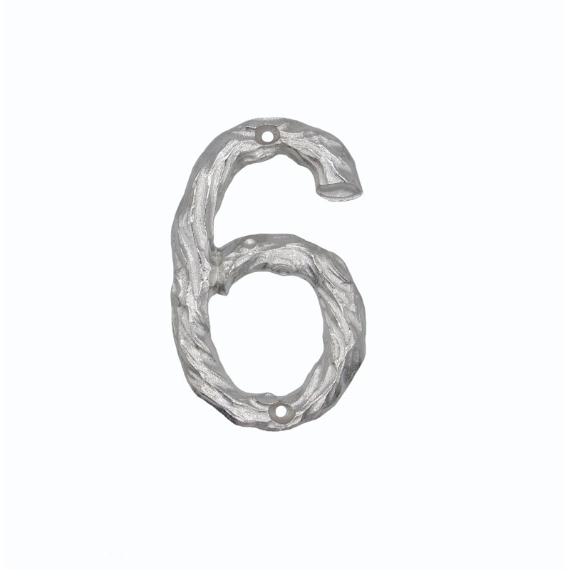 Numéro de maison à fixation en métal, 6
