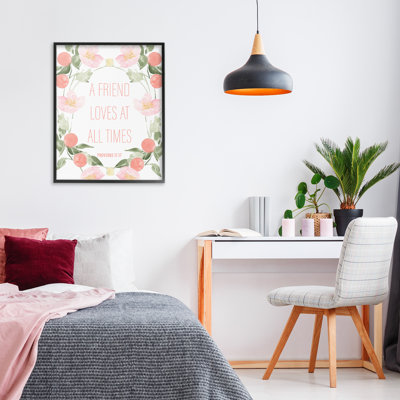A Friend Loves At All Times Framed Giclee, design by Lucille Price