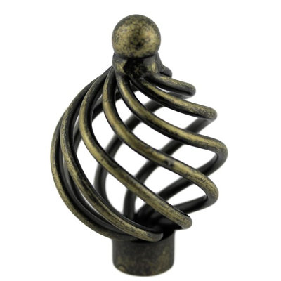 (5 Pack) 1-1/2 inch Bird Cage Knob Dark Antique Brass