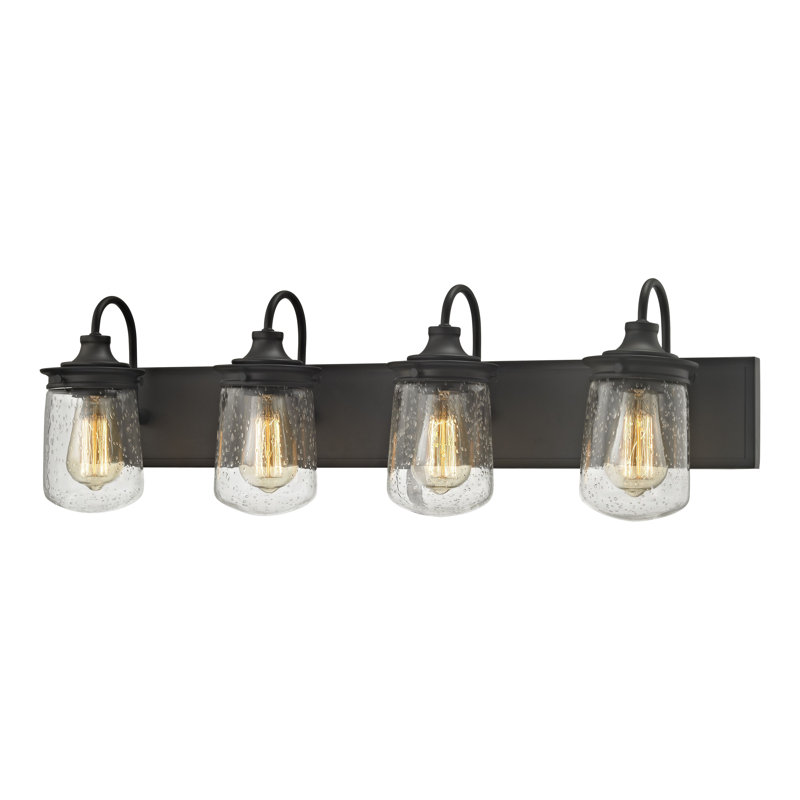 Éclairage pour salle de bain 4 lumières Hamel, H 10 po x l 32 po x P 7 po, Quatre lumières