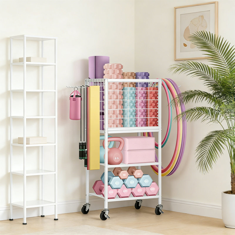 Steel Sports Rack, White
