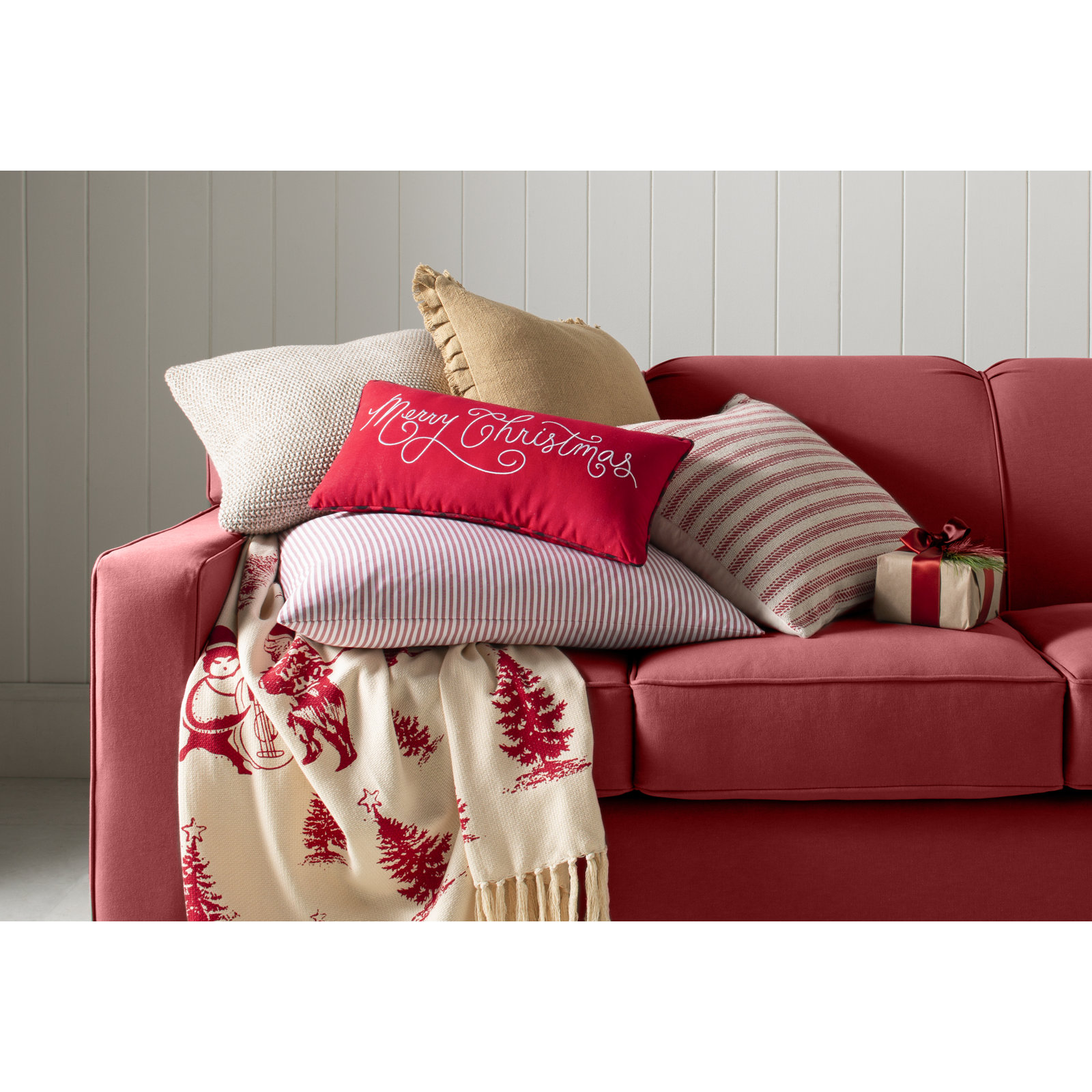 Percy 20" x 20" Cotton Pillow Cover, Red, Pillow Cover Only - No Insert
