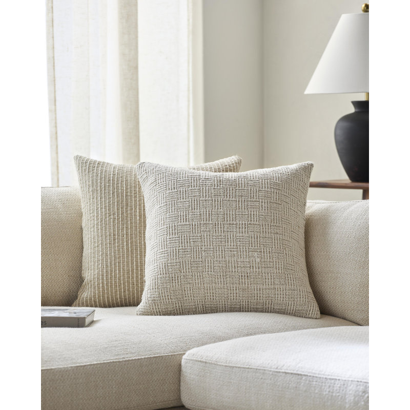 Cadena Textured Throw Pillow, 18" x 18", Polyester/Polyfill, Square