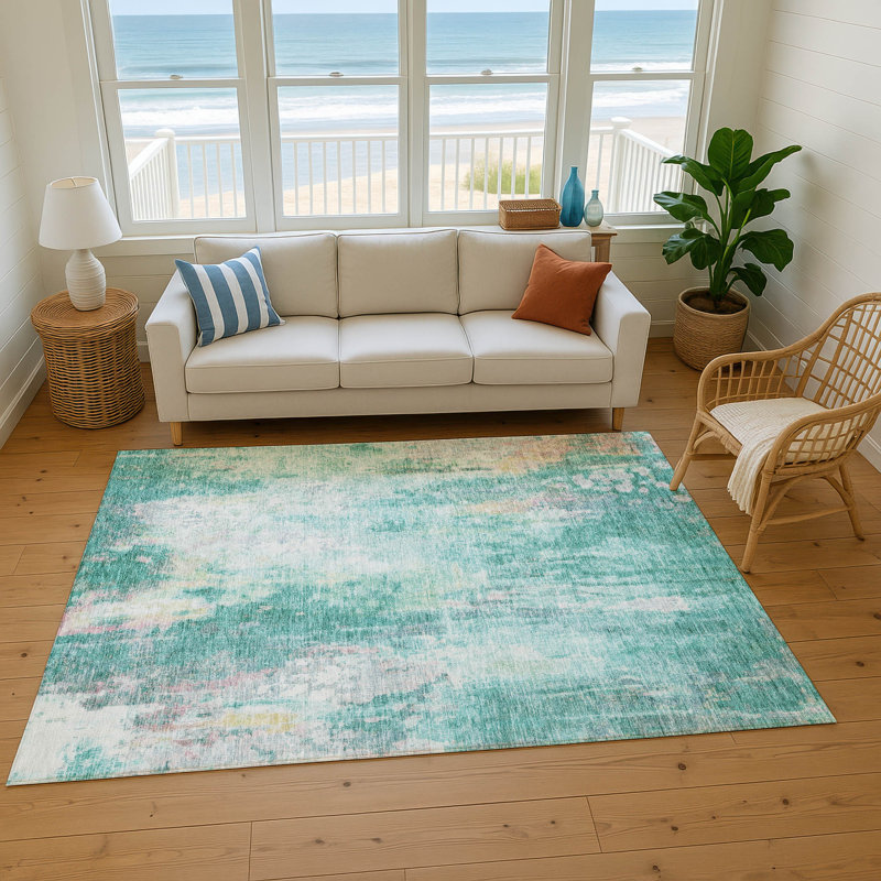 Premium Machine Washable Marasco AMF1640 Abstract Rug, Rectangle 3' x 5'
