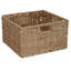 Commode de rangement avec cadre en bois massif à 4 tiroirs et paniers en osier délavé