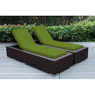 Chaise longue d'extérieur en osier Billyjo - sans assemblage