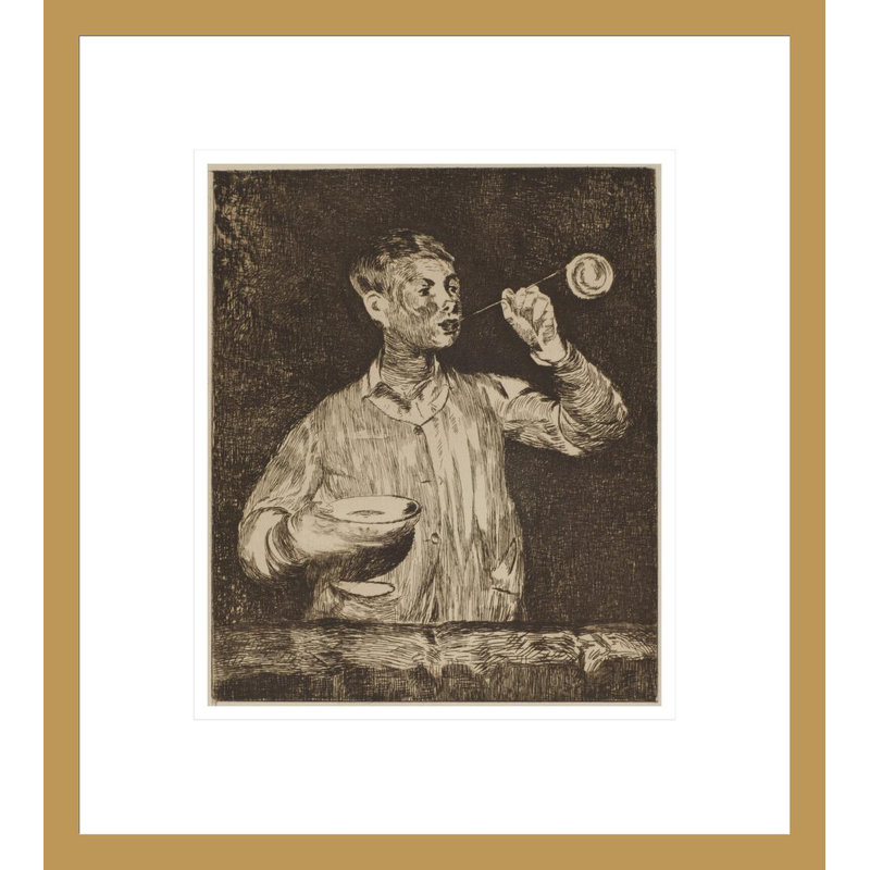 «L’Enfant aux Bulles de Savon» par Édouard Manet, impression giclée encadrée, H 15,31 po x l 13,75 po