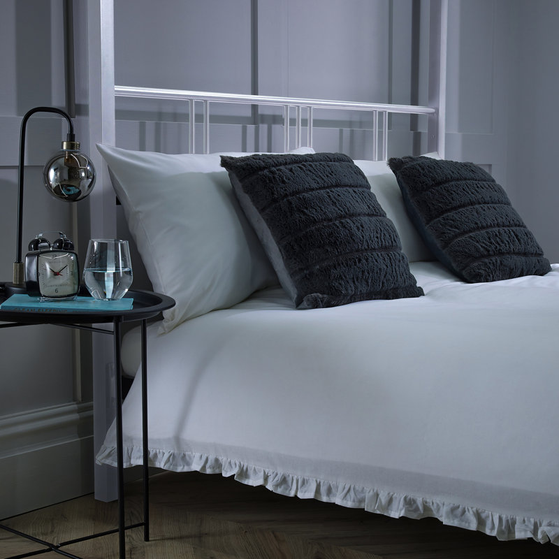XR Living Fern Four Poster Bed With White Soft Glow LED Lights, White, Double (4'6)