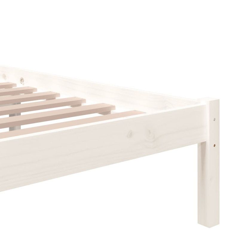 Bed Frame Solid Wood, white, 90 x 200cm
