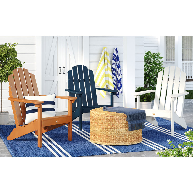 Leighton Foldable Outdoor Adirondack Set, Black