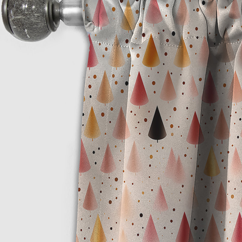 Motif de petits triangles en rose clair I - Rideau occultant géométrique abstrait - 1 panneau, L 52 po x L 95 po