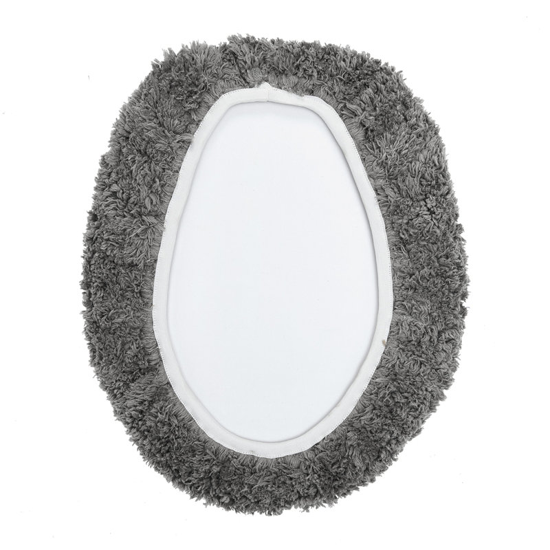 Couvercle de toilette allongé capitonné 100% coton Merkle, ultra doux, absorbant et lavable à la machine, 18 po x 20 po, gris