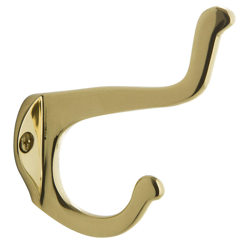 Schoolhouse Coat Hook, Unlacquered Brass