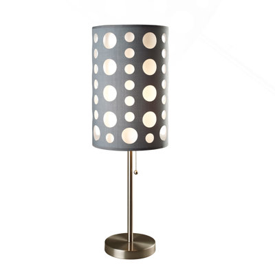30 Inch Grey White Retro Style Table Lamp for Bedroom Living Room