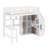 Twin Size Loft Bed With Built-In Desk, LED, Storage Shelves, Cabinets And Staircase-121234373
