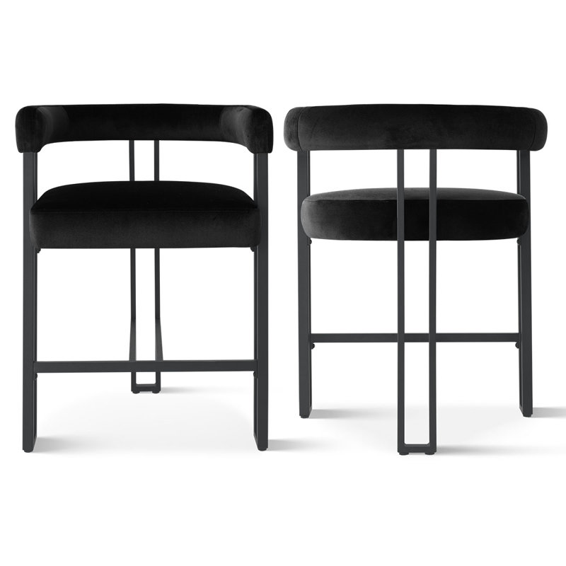 Colrain 24'' Upholstered Counter Stool - Metal Frame