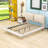 Queen Size Upholstered Platform Bed with Motion Sensor Lighting and Built-In Charging Station-1681848689