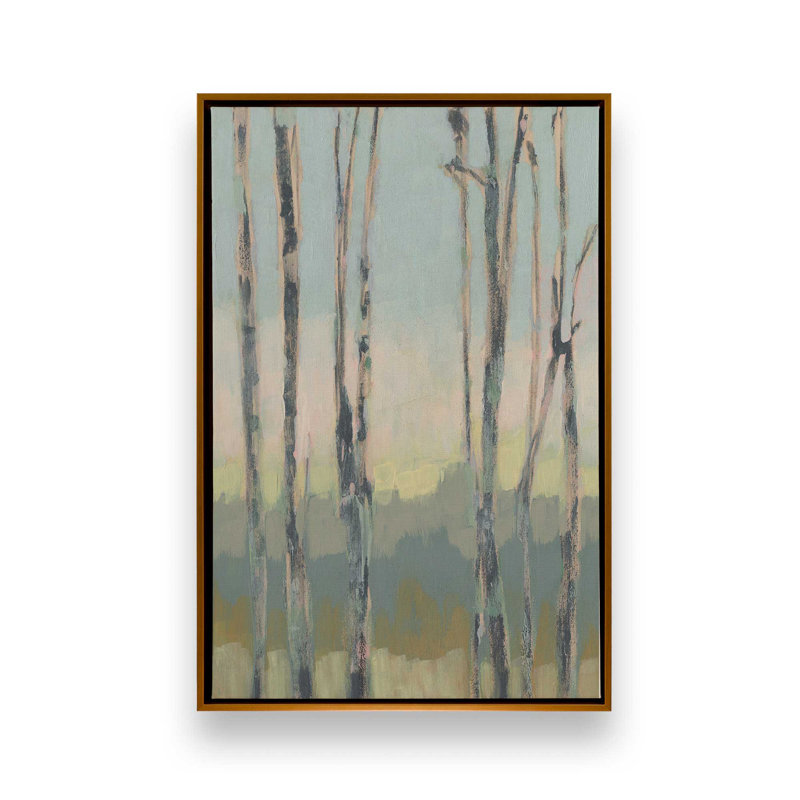 Gentle Light Between Trees II Canvas Print in a Frame, 18.75" H x 12.75" W, Polished Gold