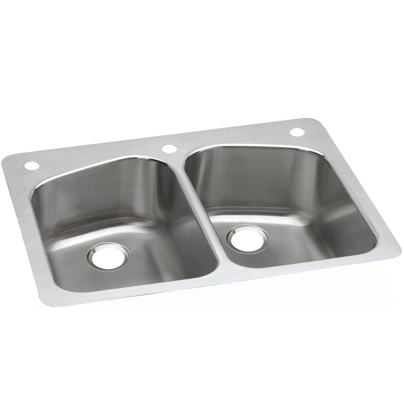 Dayton 33" L x 22" W Double Basin Dual Mount Kitchen Sink