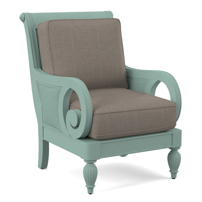 Grand View 71.12Cm Wide Armchair, Black Finish, Stone Crypton Performance; 0884-83