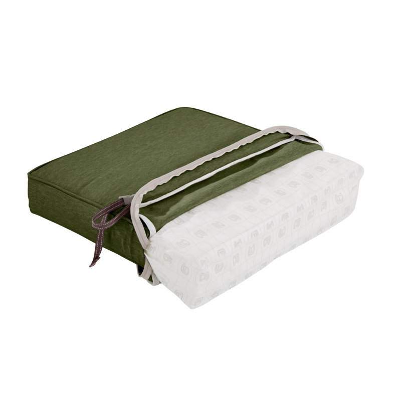 Pina Outdoor Dining Chair Seat Cushion, Heather Fern Green, 3" H x 21" W x 21" D