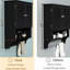 Armoire de salle de bain murale noire avec portes à persiennes, tablette ouverte pour trouver facilement des bouteilles de shampooing, tablettes réglables pour différents articles triés et barre à serviettes, fabriquée avec des tablettes,