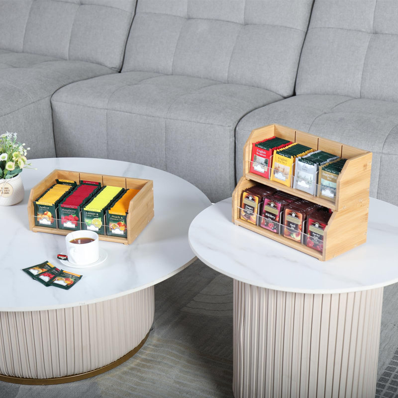 Support de rangement pour sachet de thé en bambou empilable à 3 couches pour sachets de thé Boîte à thé en bois