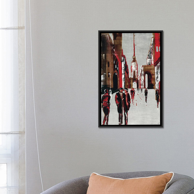 «City Scene III», reproduction d'impression sur toile tendue, H 26 po x l 18 po x P 1,5 po, Toile avec cadre noir
