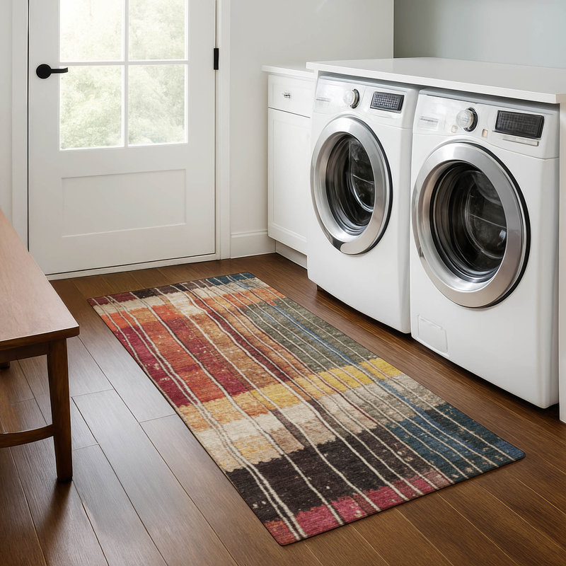 Premium Machine Washable Millbrook AMF1962 Stripes Rug, Runner 2'3" x 7'6"
