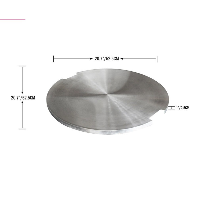 Elementi Round Stainless Steel Fire Pit Lid, 20.7" W x 20.7" D