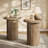 23.6" Tall Pedestal Wood Round End Table