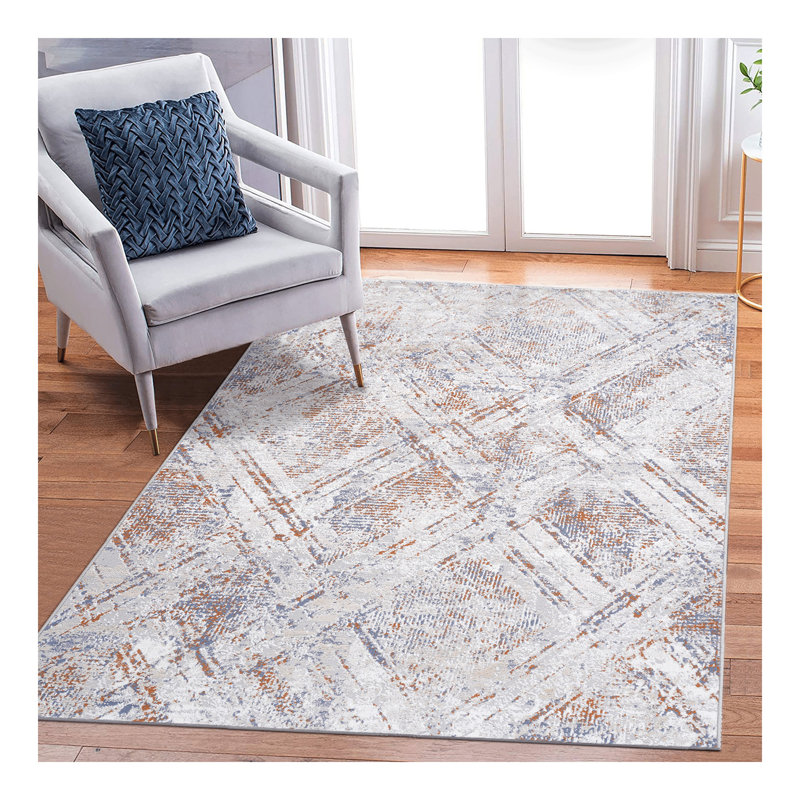 Collection Beige / Geometric Area Rug, Rectangle 6'7" x 7'9"