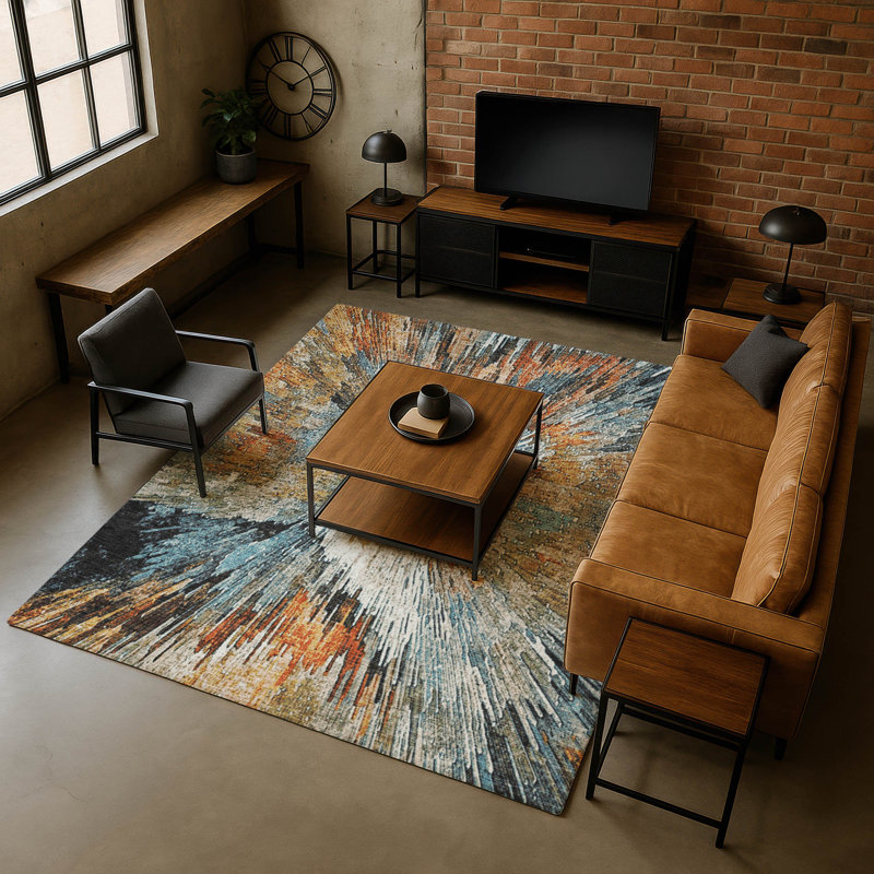 Premium Machine Washable Mayfield AMF2283 Abstract Rug, 3' x 5', Taupe