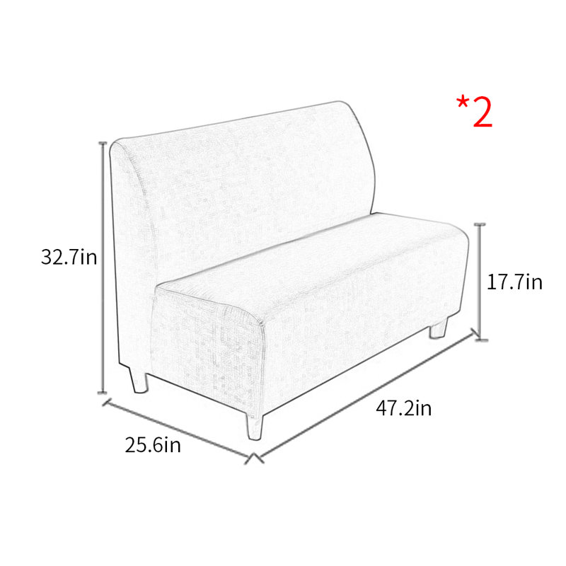 Banc rembourré en mélange de coton Simple Casual Cafe, Vert
