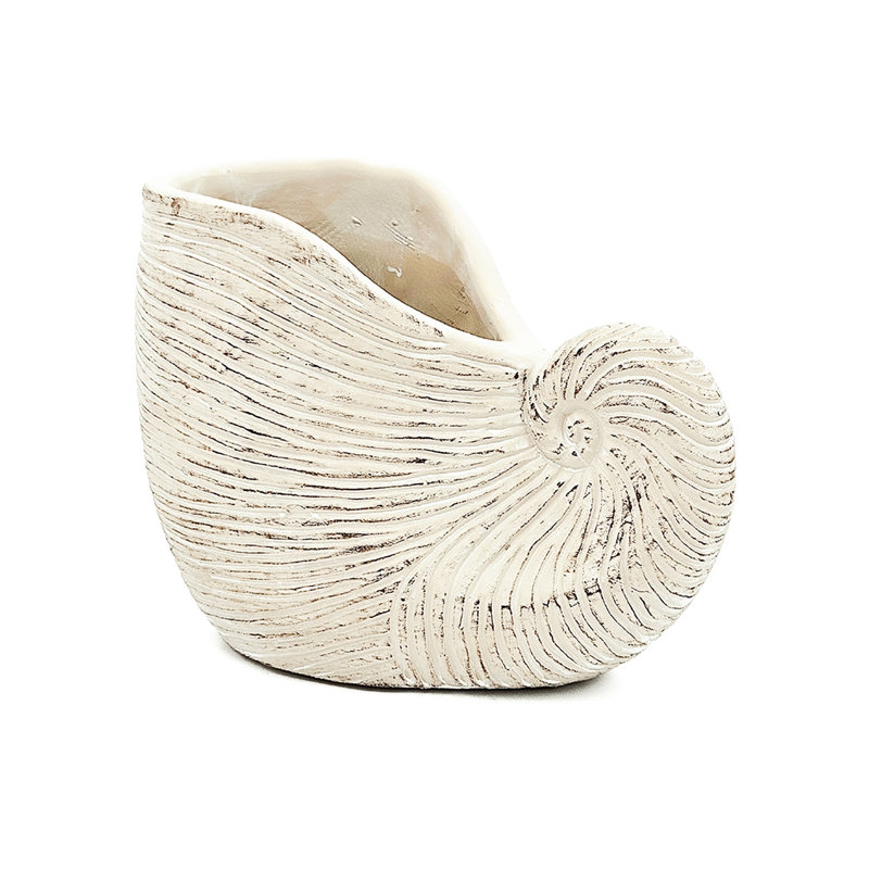 Boîte à fleurs texturée beige 8,5 po x 5,5 po x 6,3 po avec coquille de sable et de ciment, idéale pour planter une jardinière avec look