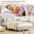 Bed with Scallop Headboard, Upholstered Bed Frame for Kids, Velvet Princess Platform Bed for Girls, Solid Wood Slats Support-388932305-388932264