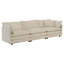 Canapé modulaire en chenille beige à 4 places: rembourré de bois et rembourré de qualité avec 2 canapés: éponge douce moderne