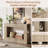 47" Farmhouse Wood Console Table With Drawer And Storage Shelves For Entryway-1592482724