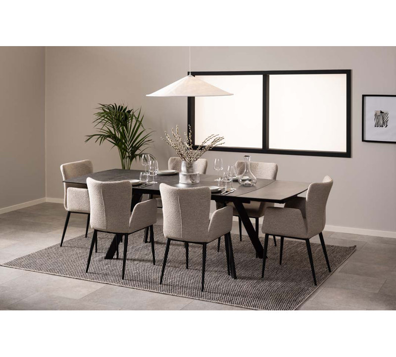 Narielle Extendable Metal Base Dining Table