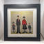 Lowry Style - Framed Print of Family Portrait - 12" Square Black Ash Frame
