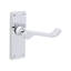 Victorian Scroll Latch Lever Handle 115mm Polished Chrome